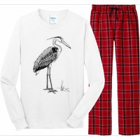 Great Blue Heron Bird Long Sleeve Pajama Set