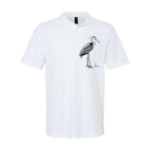 Great Blue Heron Bird Softstyle Adult Sport Polo