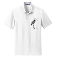 Great Blue Heron Bird Dry Zone Grid Polo