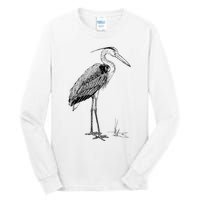 Great Blue Heron Bird Tall Long Sleeve T-Shirt