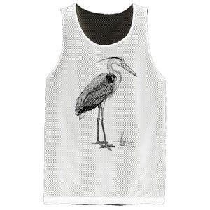 Great Blue Heron Bird Mesh Reversible Basketball Jersey Tank