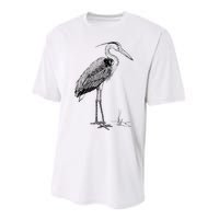 Great Blue Heron Bird Performance Sprint T-Shirt