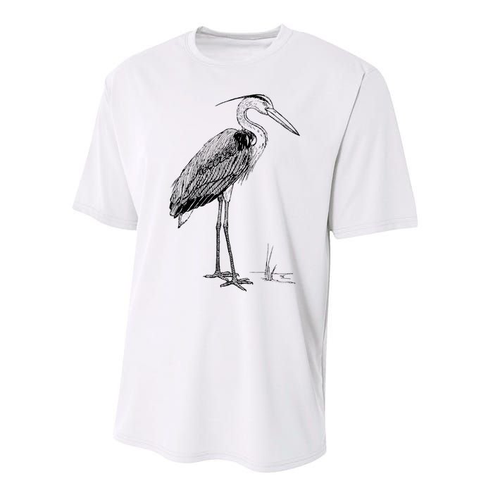 Great Blue Heron Bird Performance Sprint T-Shirt