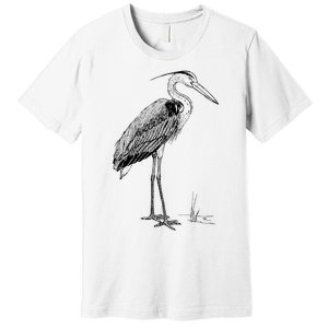 Great Blue Heron Bird Premium T-Shirt