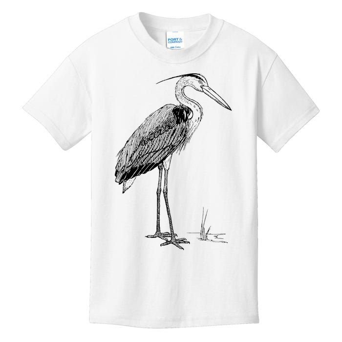 Great Blue Heron Bird Kids T-Shirt