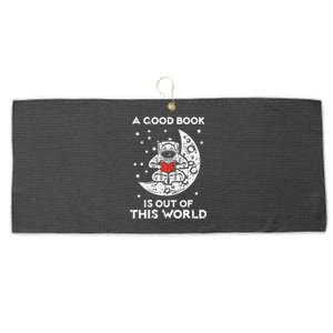 Good Book Is Out Of This World Astronaut Moon Space Bookworm Large Microfiber Waffle Golf Towel