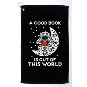 Good Book Is Out Of This World Astronaut Moon Space Bookworm Platinum Collection Golf Towel