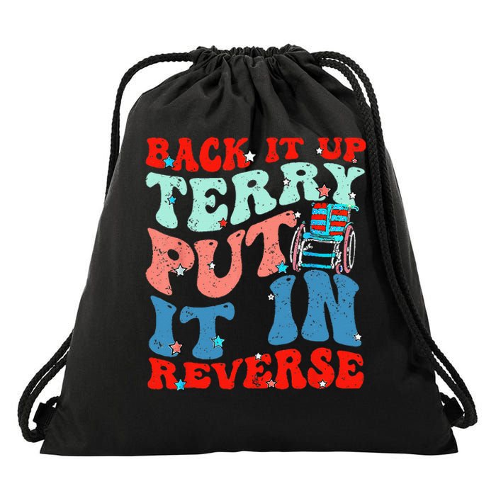 Groovy Back It Up Terry Put It In Reverse 4th Of July Funny Drawstring Bag