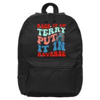 Groovy Back It Up Terry Put It In Reverse 4th Of July Funny 16 in Basic Backpack