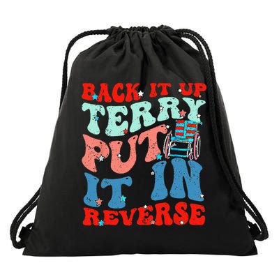 Groovy Back It Up Terry Put It In Reverse 4th Of July Funny Drawstring Bag