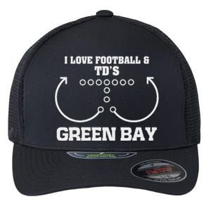 Green Bay I Love Football And DS Ouchdown Offense Eam Flexfit Unipanel Trucker Cap