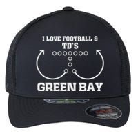 Green Bay I Love Football And DS Ouchdown Offense Eam Flexfit Unipanel Trucker Cap