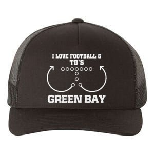 Green Bay I Love Football And DS Ouchdown Offense Eam Yupoong Adult 5-Panel Trucker Hat