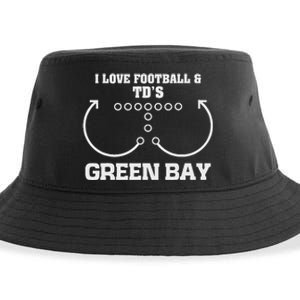 Green Bay I Love Football And DS Ouchdown Offense Eam Sustainable Bucket Hat