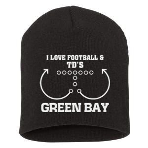 Green Bay I Love Football And DS Ouchdown Offense Eam Short Acrylic Beanie