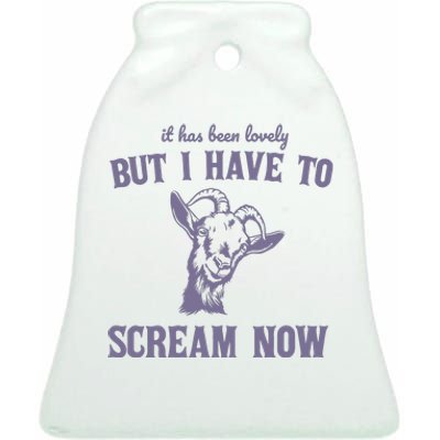 Goat But I Have To Scream Now Retro 90s Ceramic Bell Ornament