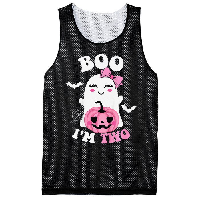 Ghost Boo IM Two Yr 2nd Birthday Halloween Groovy Mesh Reversible Basketball Jersey Tank