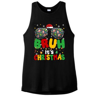 Groovy Bruh Its Christmas Xmas Santa Ladies PosiCharge Tri-Blend Wicking Tank