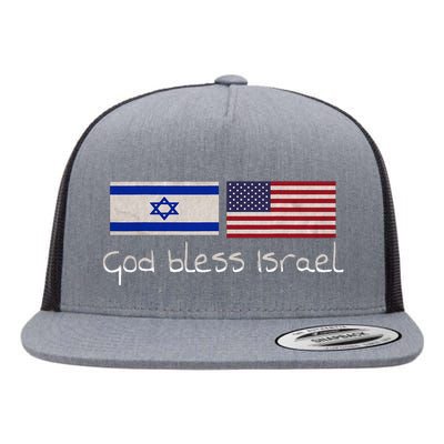 God bless Israel Flat Bill Trucker Hat