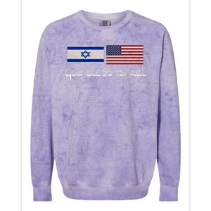 God Bless Israel Colorblast Crewneck Sweatshirt