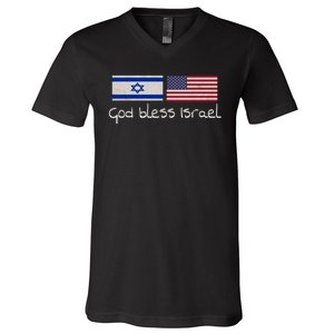 God Bless Israel V-Neck T-Shirt