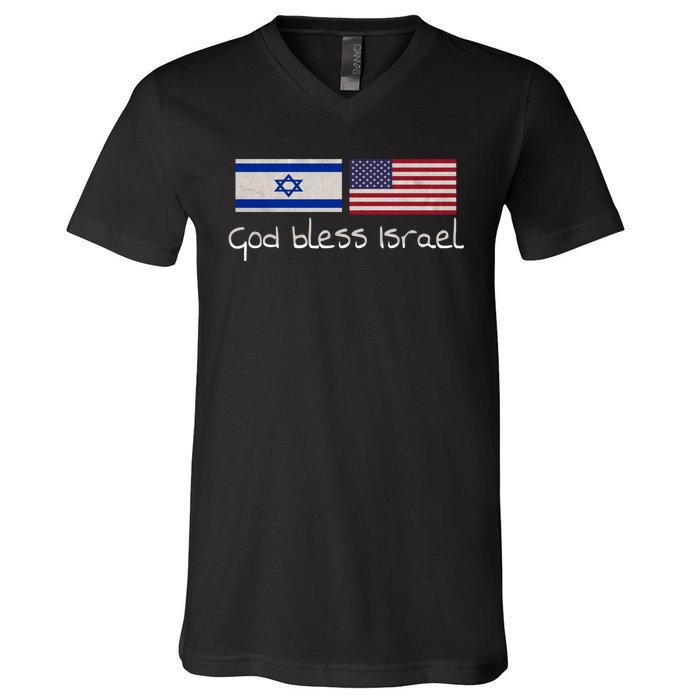 God Bless Israel V-Neck T-Shirt