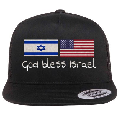 God Bless Israel Flat Bill Trucker Hat