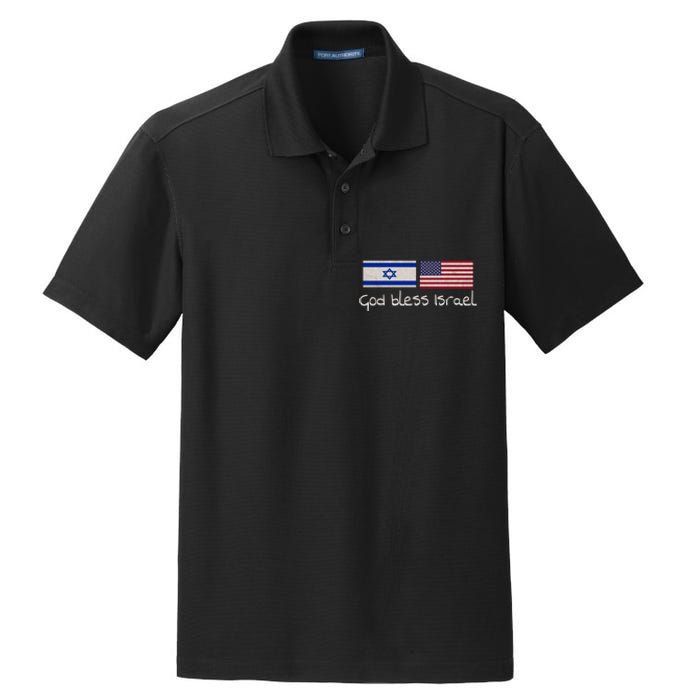 God Bless Israel Dry Zone Grid Polo