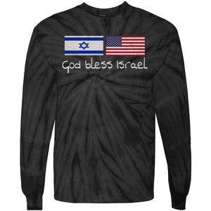 God Bless Israel Tie-Dye Long Sleeve Shirt