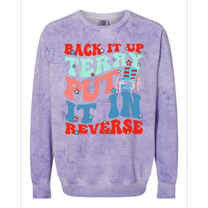 Groovy Back It Up Terry Put It In Reverse 4th Of July Funny Colorblast Crewneck Sweatshirt