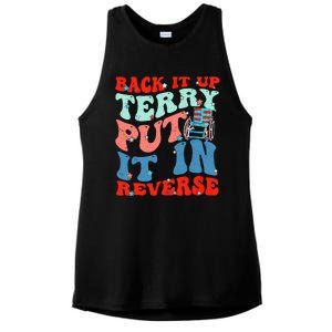 Groovy Back It Up Terry Put It In Reverse 4th Of July Funny Ladies PosiCharge Tri-Blend Wicking Tank