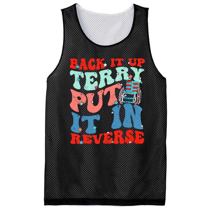 Groovy Back It Up Terry Put It In Reverse 4th Of July Funny Mesh Reversible Basketball Jersey Tank