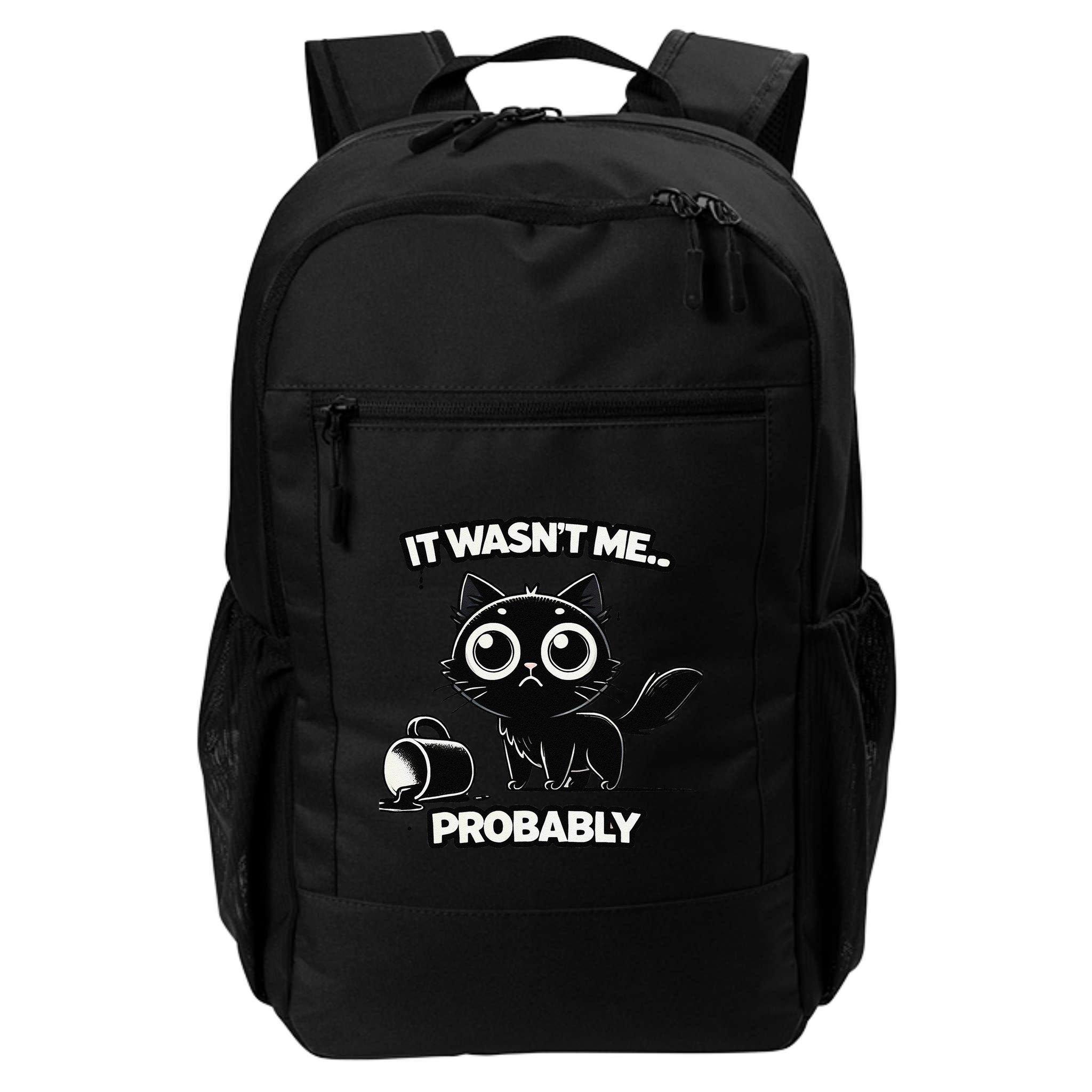Guilty But Innocent Funny Black Cat Meme .Png Backpack