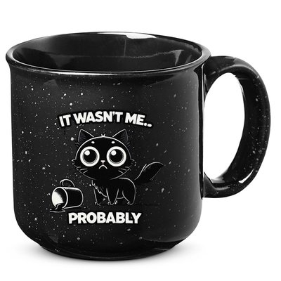 Guilty But Innocent Funny Black Cat Meme .Png 15oz Campfire Ceramic Mug