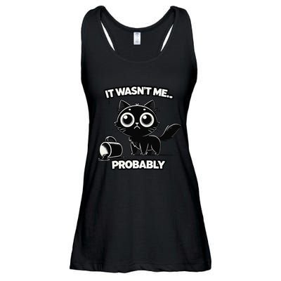 Guilty But Innocent Funny Black Cat Meme .Png Ladies Essential Flowy Tank