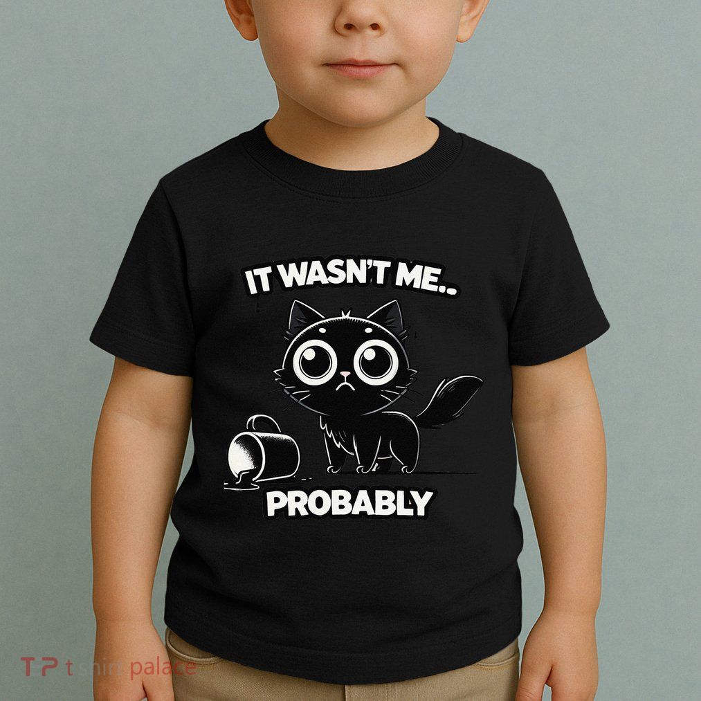 Guilty But Innocent Funny Black Cat Meme .Png Toddler T-Shirt