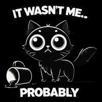 Guilty But Innocent Funny Black Cat Meme .Png Zip Tote Bag