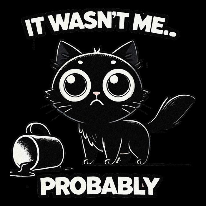 Guilty But Innocent Funny Black Cat Meme .Png Zip Tote Bag