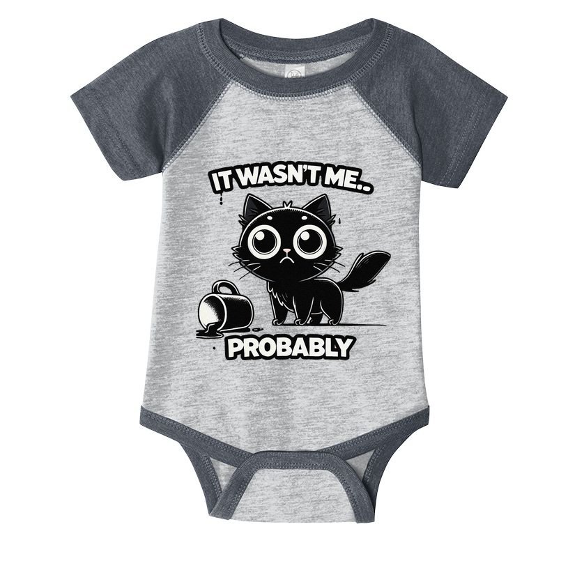 Guilty But Innocent Funny Black Cat Meme .Png Infant Baby Jersey Bodysuit