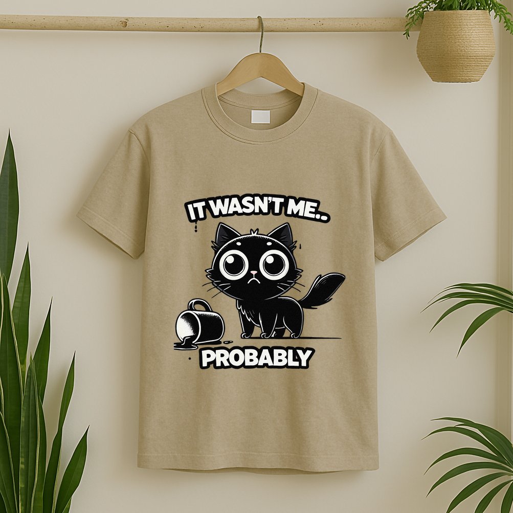 Guilty But Innocent Funny Black Cat Meme .Png T-Shirt