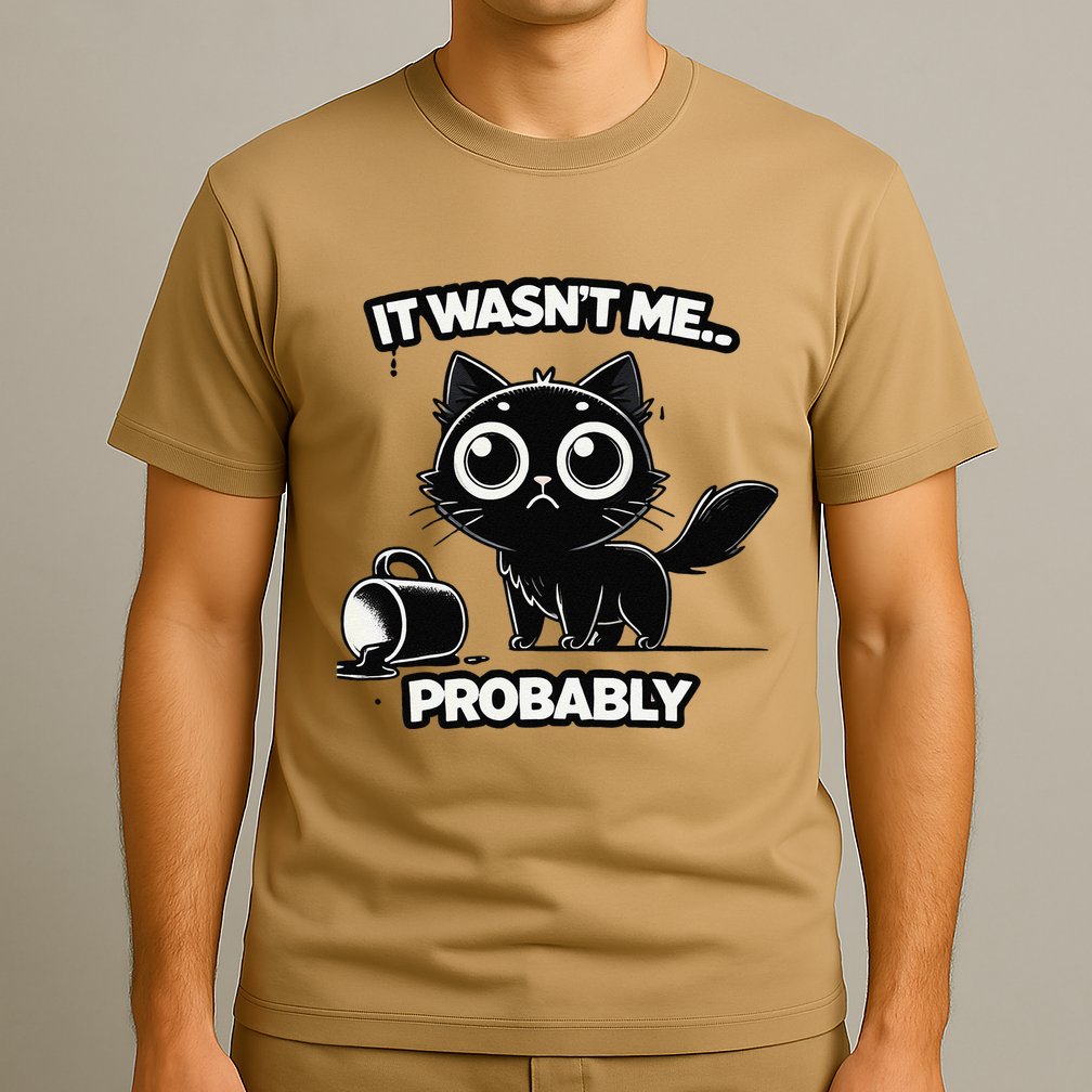 Guilty But Innocent Funny Black Cat Meme .Png T-Shirt