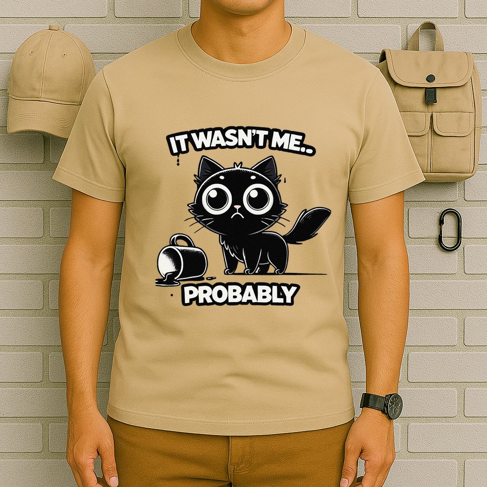 Guilty But Innocent Funny Black Cat Meme .Png T-Shirt