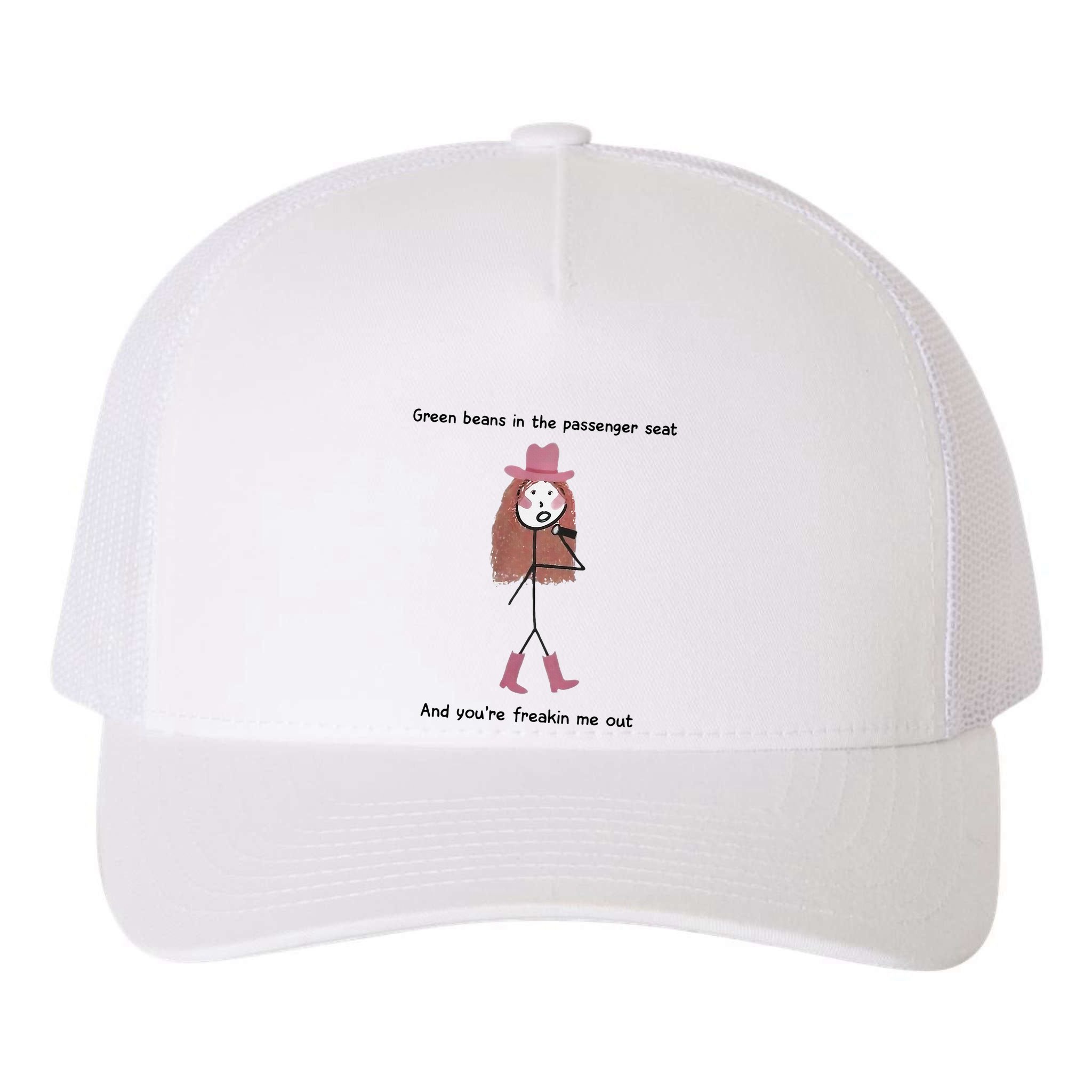 Green Beans In The Passenger Seat And You’Re Freakin Me Out Yupoong Adult 5-Panel Trucker Hat