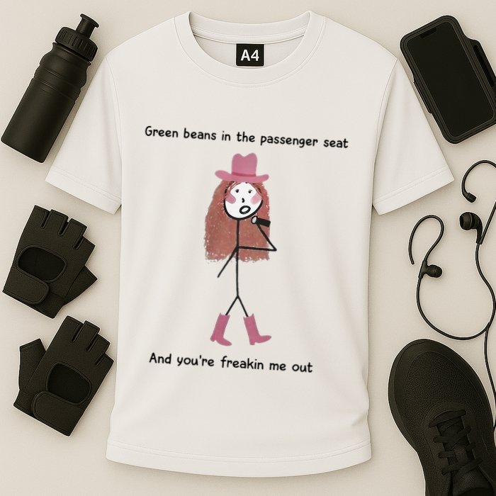 Green Beans In The Passenger Seat And You’Re Freakin Me Out Cooling Performance Crew T-Shirt