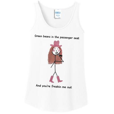 Green Beans In The Passenger Seat And You’Re Freakin Me Out Ladies Essential Tank