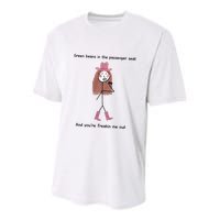 Green Beans In The Passenger Seat And You’Re Freakin Me Out Youth Performance Sprint T-Shirt