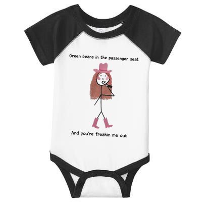 Green Beans In The Passenger Seat And You’Re Freakin Me Out Infant Baby Jersey Bodysuit