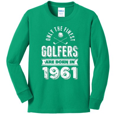 Golfer Born In 1961 60th Birthday Golfing Gift Kids Long Sleeve Shirt