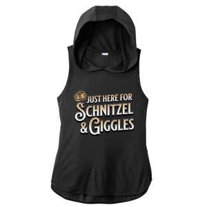 Ger Beer Just Here For Schnitzel And Giggles Oktoberfest Funny Gift Ladies PosiCharge Tri-Blend Wicking Draft Hoodie Tank