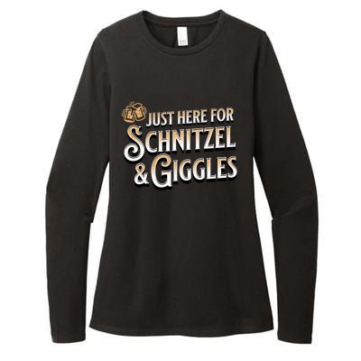 Ger Beer Just Here For Schnitzel And Giggles Oktoberfest Funny Gift Womens CVC Long Sleeve Shirt